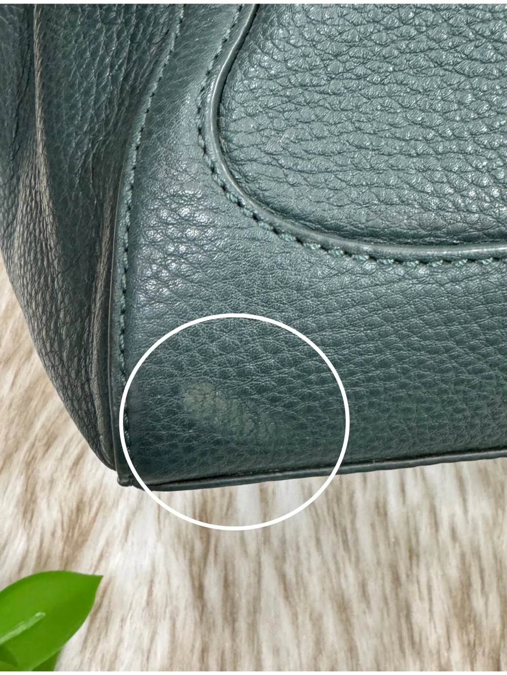 Tory Burch Green Pebbled Leather Satchel with Gold Hardware